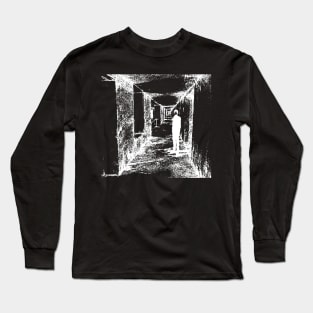 Nihei Blame! - Pixel Art (White on Black) Long Sleeve T-Shirt